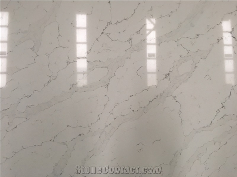 White Artificial Wall Tiles Quartz Stone Slabs