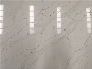 White Artificial Wall Tiles Quartz Stone Slabs