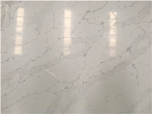 White Artificial Wall Tiles Quartz Stone Slabs