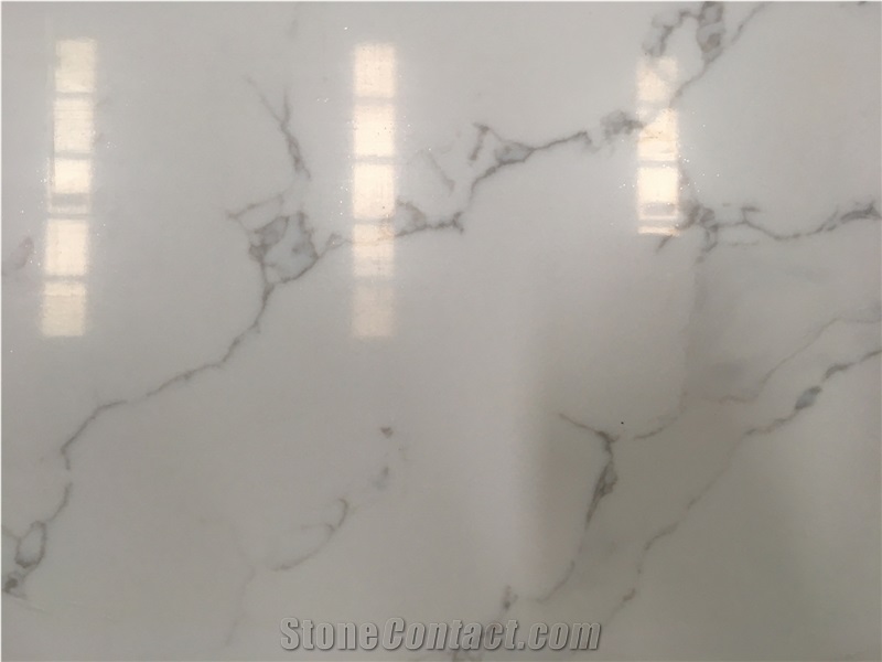 White Artificial Wall Tiles Quartz Stone Slabs