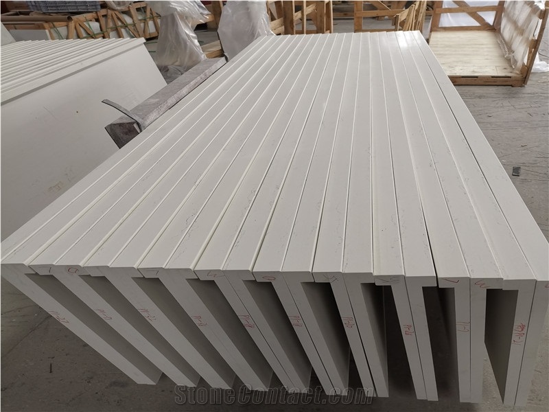 White Calacatta Quartz Prefabricated Countertops