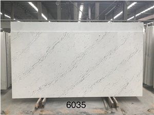 White Calacatta Quartz Slabs for Bathroom