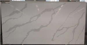 White Calacatta Quartz Slabs for Bathroom