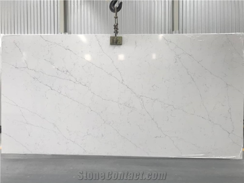 White Calacatta Quartz Slabs