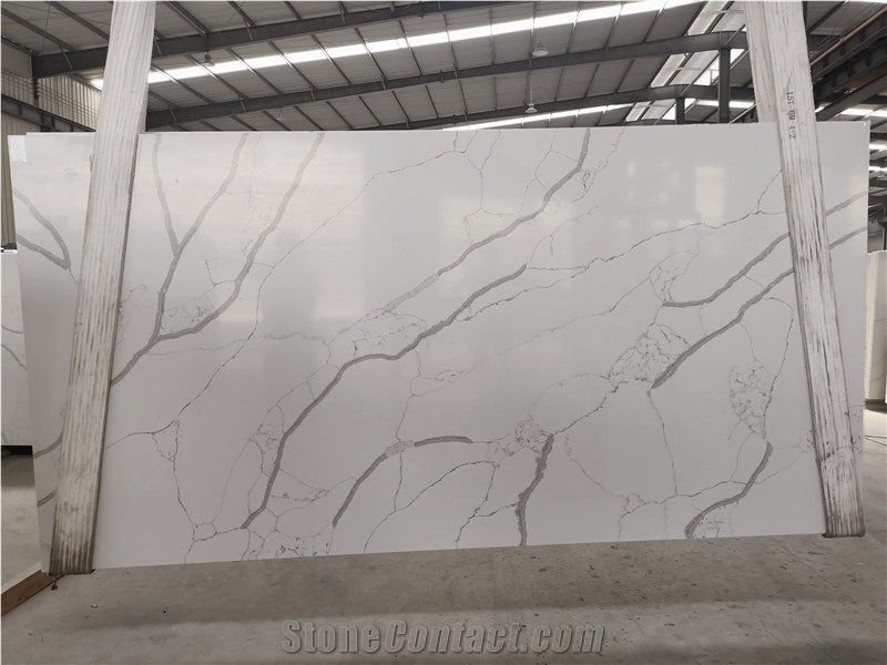 White Calacatta Quartz Slabs