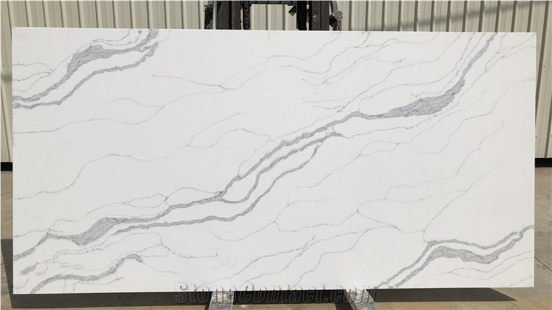 White Calacatta Quartz Stone Slab for Hotel