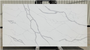 White Calacatta Quartz Stone Slab for Kitchen