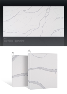 White Calacatta Quartz Stone Slab