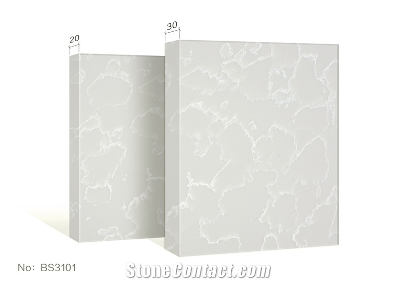 White Carrara Quartz Caesarstone 5151 for Kitchen