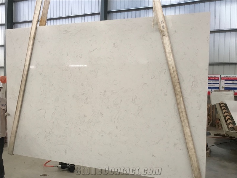 Ariston White Base Artificial Stone Polished Slabs