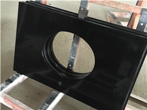 High Quality Pure Black Quartz Bathroom Vanity
