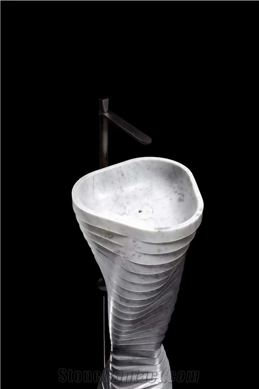 Italy Design White Marble Wash Basin Round Sink