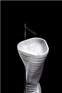 Italy Design White Marble Wash Basin Round Sink