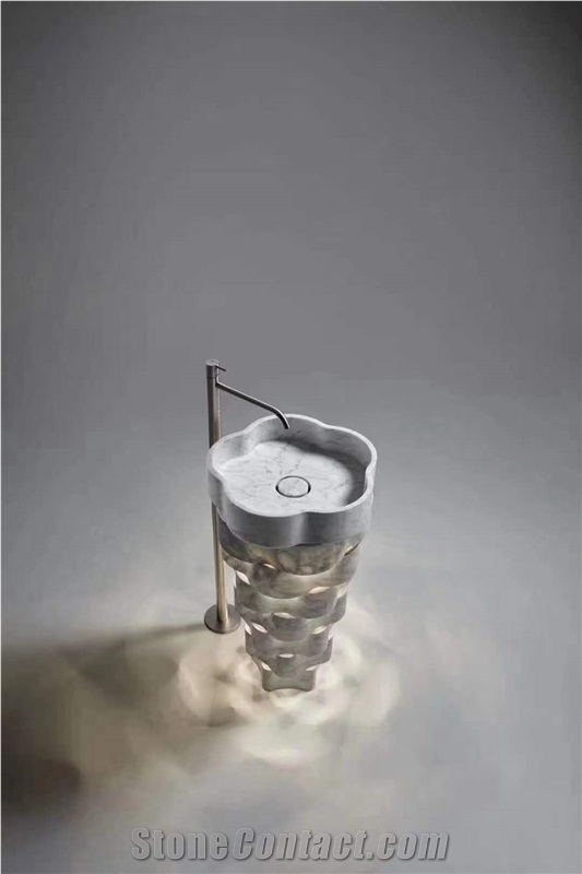 Italy Design White Marble Wash Basin Round Sink