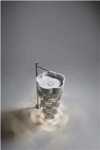 Italy Design White Marble Wash Basin Round Sink