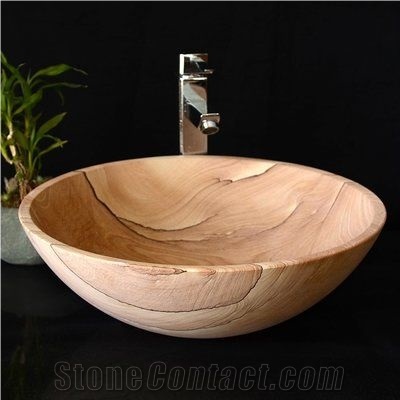 Natural Sandstone Vessel Sink,Brown Wash Basin