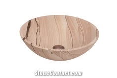 Natural Sandstone Vessel Sink,Brown Wash Basin