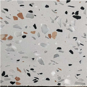 White Terrazzo Flooring Polished Kitchen Tiles