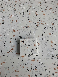 White Terrazzo Flooring Polished Kitchen Tiles