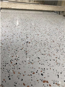 White Terrazzo Flooring Polished Kitchen Tiles