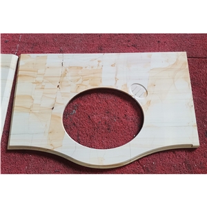 Teak Wood Marble Vanity Top