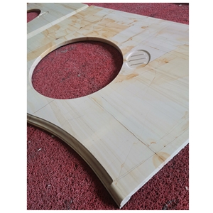 Teak Wood Marble Vanity Top