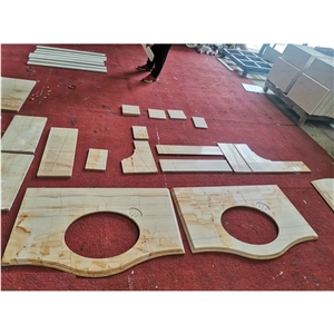 Teak Wood Marble Vanity Top