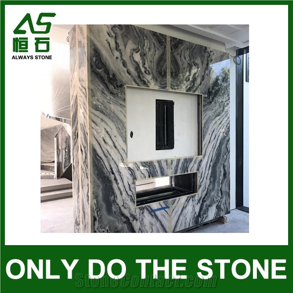 China Blue Totem Grey Marble Step & Riser Factory
