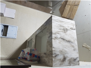 Hazelnut Corian Quartz Bathroom Countertop, Vanity to