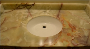 Light Green Onyx Back-Lit Vanity Countertop