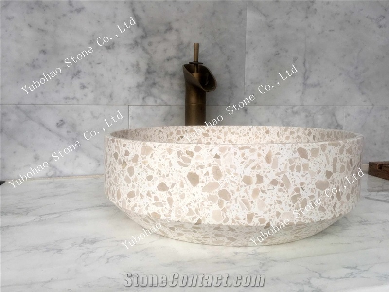 Popular Terrazzo Stone Basin/Sinks for Bathroom