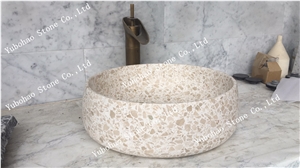 Yellow Terrazzo Stone Basin/Sink Of Home Decor Yellow Terrazzo Stone Basin/Sink Of Home Decor