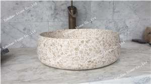 Yellow Terrazzo Stone Basin/Sink Of Home Decor
