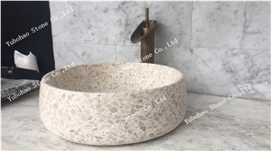 Yellow Terrazzo Stone Basin/Sink Of Home Decor