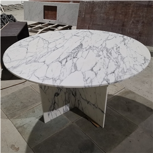 Marble Round Rectangle Stone Cafe Tables Design