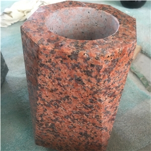 Tianshan Red Granite Monumental Cemetery Vases