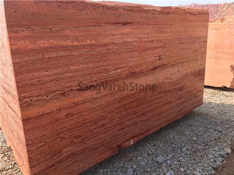 Red Travertine Blocks
