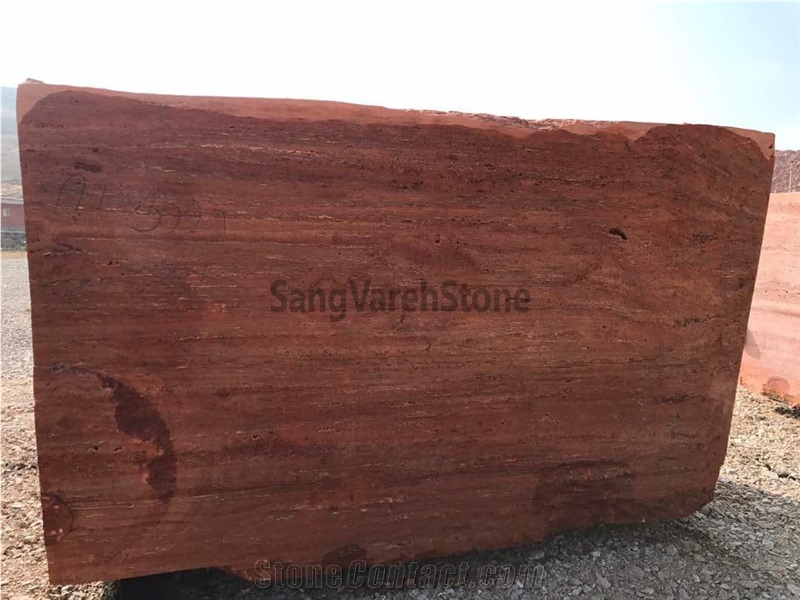 Red Travertine Blocks
