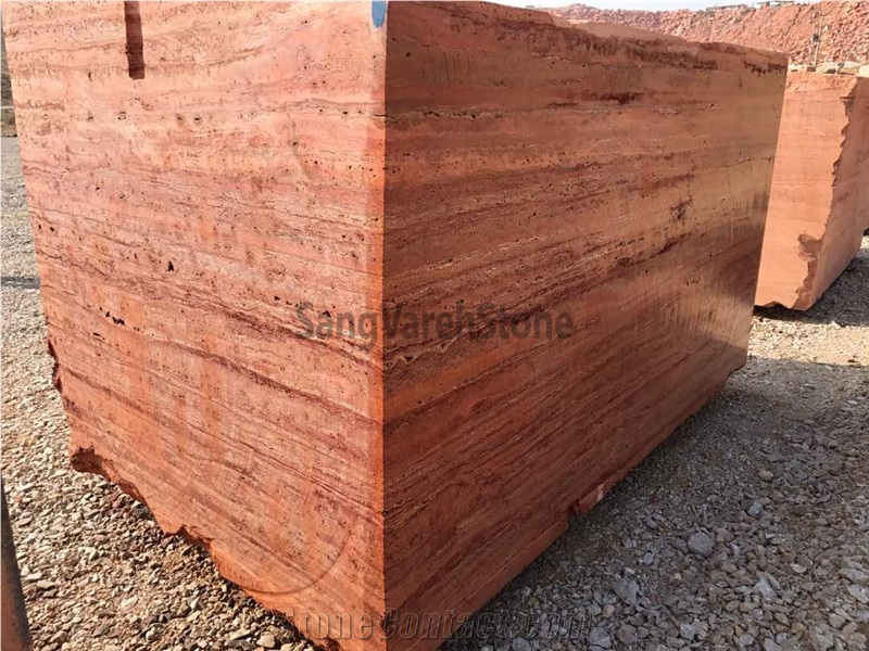 Red Travertine Blocks