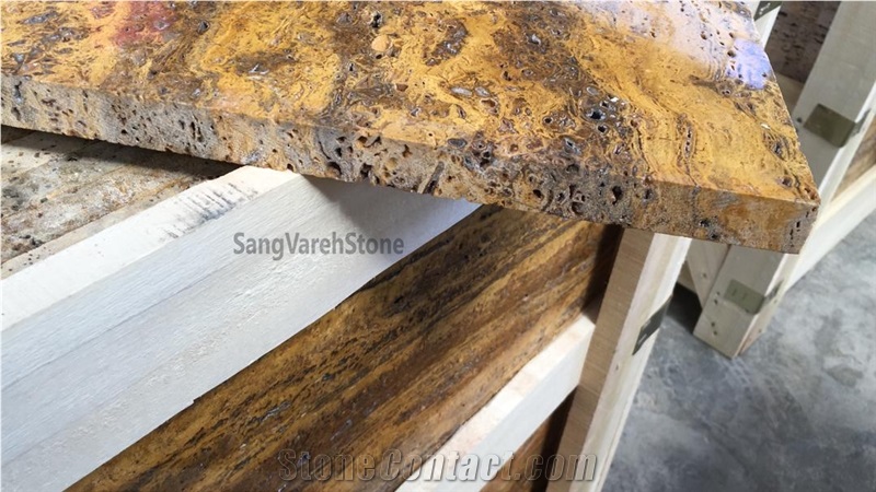 Yellow Travertine Tiles, Slabs