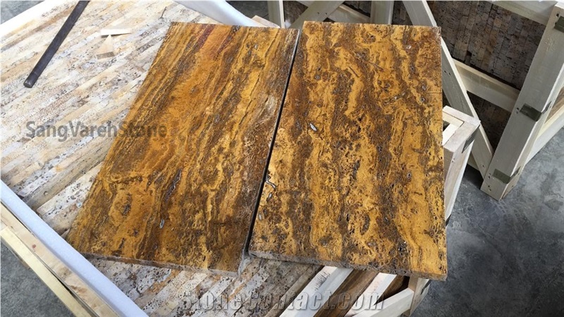 Yellow Travertine Tiles, Slabs