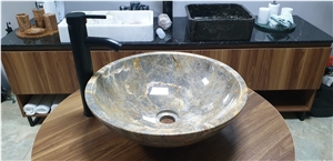 Stone Basin - Gold Marble - Bst72