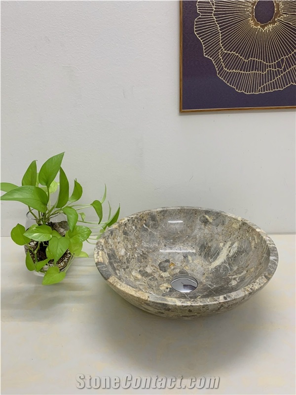 Stone Basin - Gold Marble - Bst72