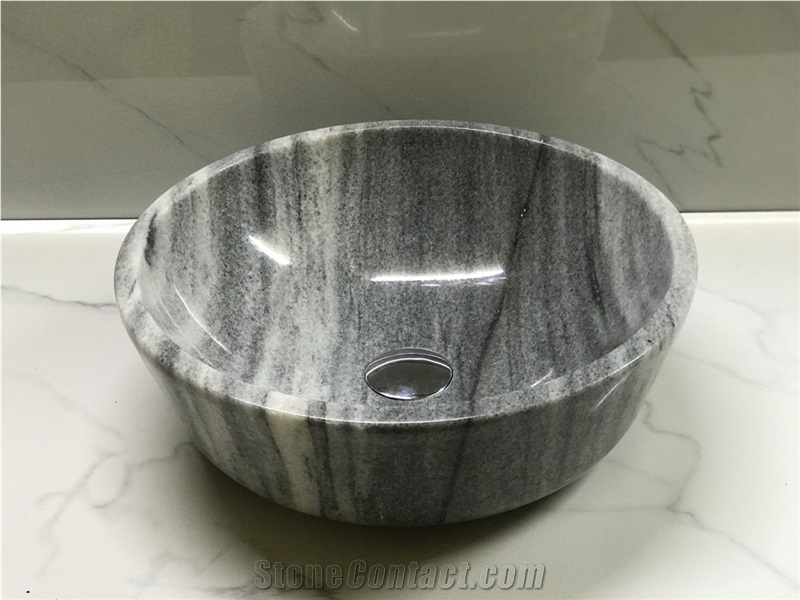 Stone Basin - Grey Marble - Bst11