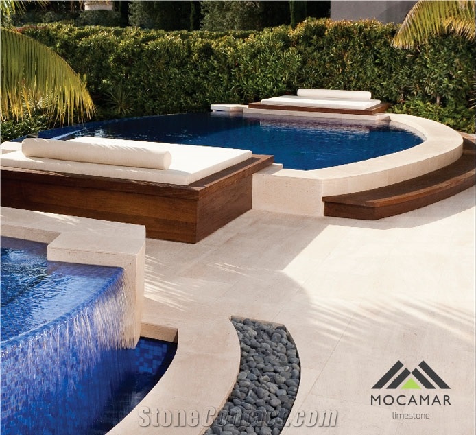 Moca Cream Gross Vein-Cut Limestone Slabs & Tiles