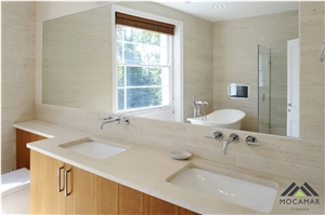 Moca Cream Gross Vein-Cut Limestone Slabs & Tiles