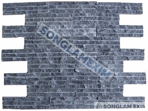 Black Crystal Line Chiseled Cladding Stone
