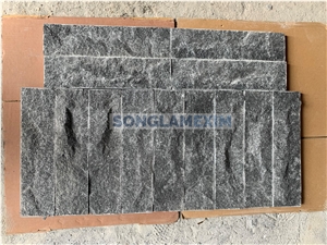 Black Crystal Marble Split Face Cladding Stone