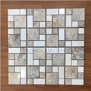 Comet Multicolor Marble Square Mosaics