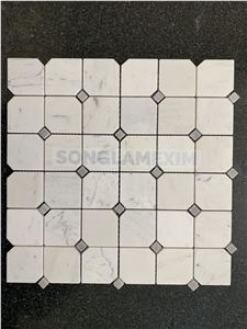 Milky White Marble Polished Octagon Mosaic